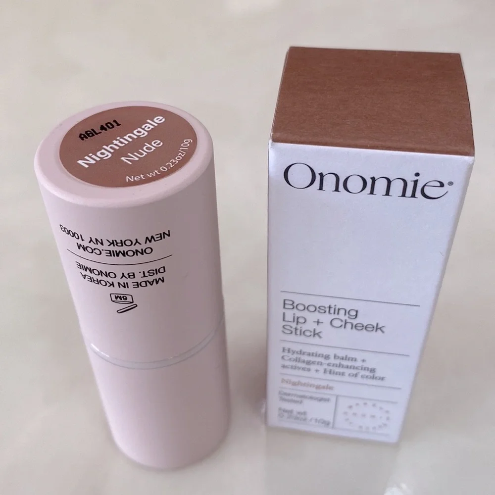 (BA1) ONOMIE Boosting Lip + Cheek Hydrating & Collagen Stick in Nightingale, 10g